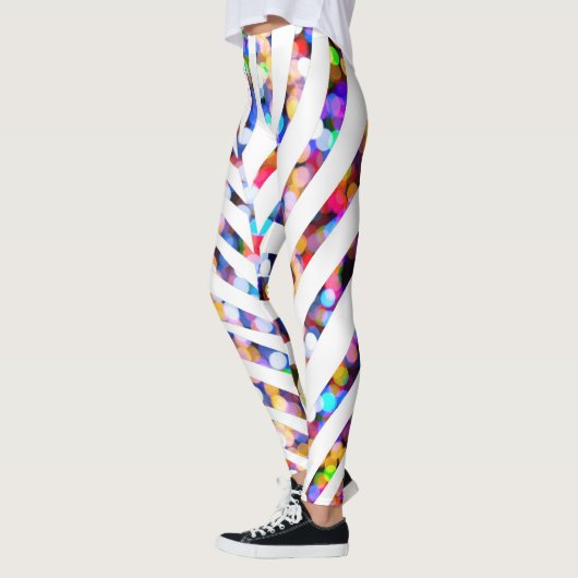 Leggings Parties scintillant Bokeh Palm Tree Leaf Motifs co (Gauche)