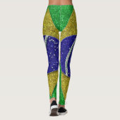 Leggings Parties scintillant Brésil Drapeau brésilien Mode  (Dos)