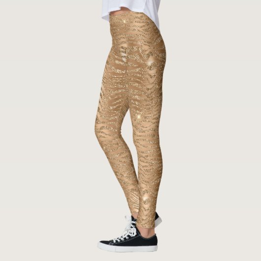 Leggings Parties scintillant brillante d'or Sparkle Zebra P (Gauche)