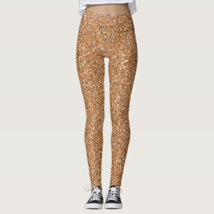 Leggings Parties scintillant Brown Faux