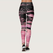 Leggings Parties scintillant d'aquarelle noire rose Paint à (Dos)