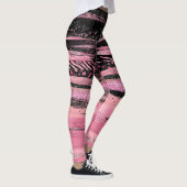Leggings Parties scintillant d'aquarelle noire rose Paint à (Droite)