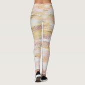 Leggings Parties scintillant d'aquarelle rose blanc Paint à (Dos)