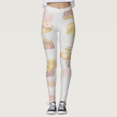 Leggings Parties scintillant d'aquarelle rose blanc Paint à (Devant)