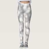Leggings Parties scintillant d'argent Faux Foil Bokeh (Devant)