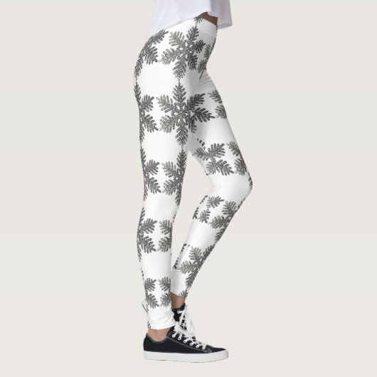 Leggings Parties scintillant d'argent Snowflake White Chris (Droite)
