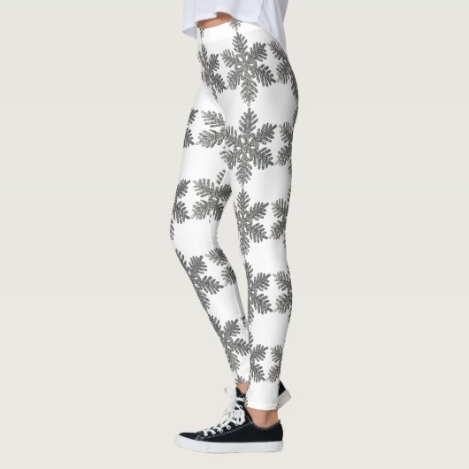 Leggings Parties scintillant d'argent Snowflake White Chris (Gauche)