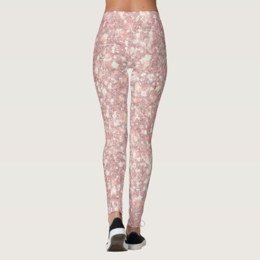 Leggings Parties scintillant de lumière rose Pamplemousse d (Dos)