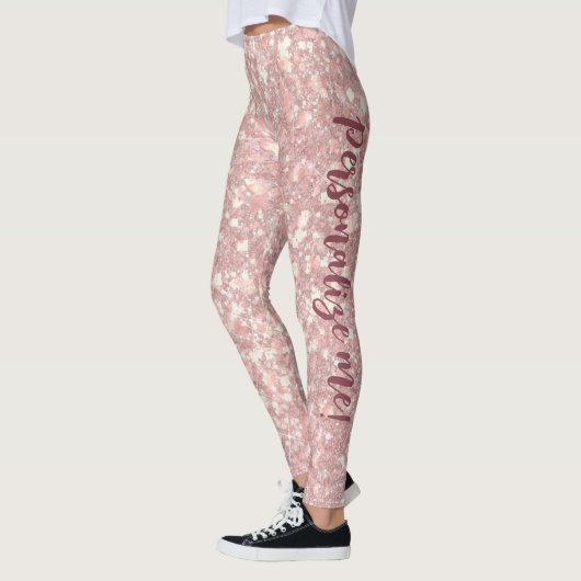 Leggings Parties scintillant de lumière rose Pamplemousse d (Gauche)