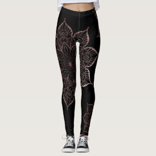 Leggings Parties scintillant des Gold Faux Roses non centré