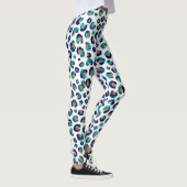 Leggings Parties scintillant d'or bleu Motif Leopard (Droite)