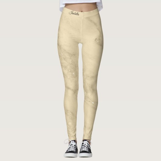 Leggings Parties scintillant d'or de champagne de luxe Marb (Devant)
