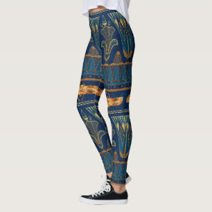Leggings Parties scintillant d'or des hiéroglyphes égypti