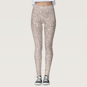Leggings Parties scintillant dorée rose Blush Glam en titan