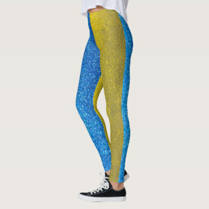 Leggings Parties scintillant drapeau ukrainien Ukraine Mode