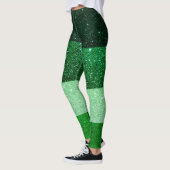 Leggings Parties scintillant du bloc de couleur verte Saint (Gauche)