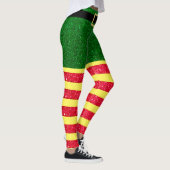 Leggings Parties scintillant Elf Noël Rouge Vert Jaune (Droite)