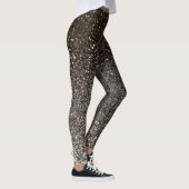 Leggings Parties scintillant en argent noir et blanc Ombre  (Droite)