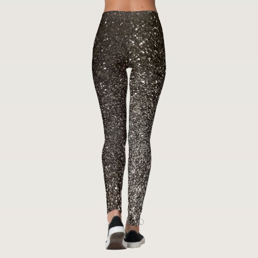 Leggings Parties scintillant en argent noir et blanc Ombre  (Dos)