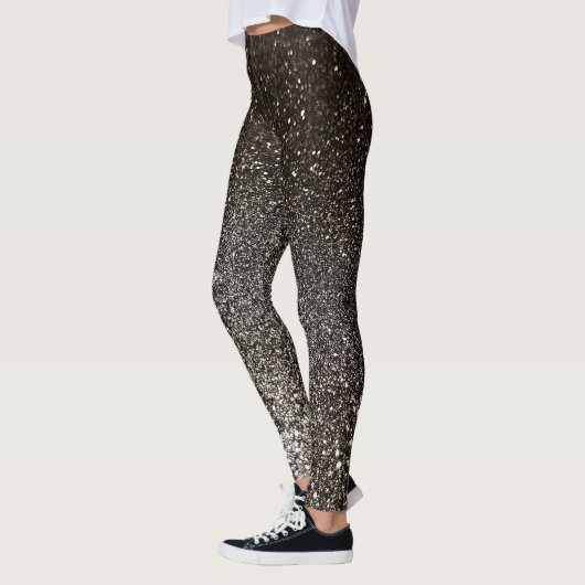 Leggings Parties scintillant en argent noir et blanc Ombre  (Gauche)