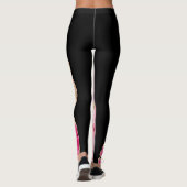 Leggings Parties scintillant en marbre rose Or noir (Dos)