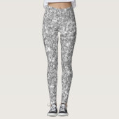 Leggings Parties scintillant En Mosaïque Blanche Et Grise (Devant)