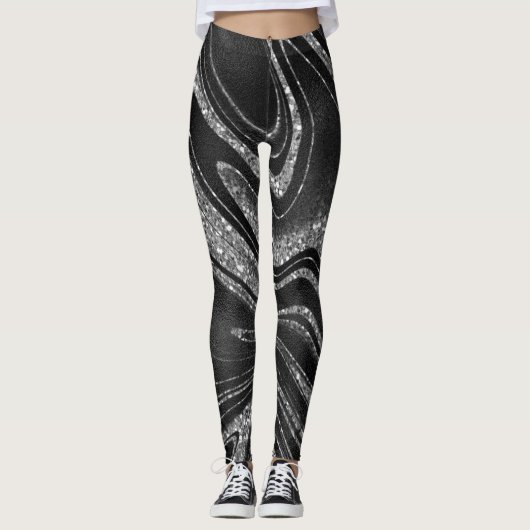 Leggings Parties scintillant En Noir Chimmer (Devant)