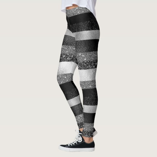 Leggings Parties scintillant en noir et argent (Gauche)