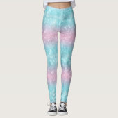 Leggings Parties scintillant et Motif brillant rose/Turquoi (Devant)