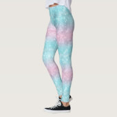 Leggings Parties scintillant et Motif brillant rose/Turquoi (Gauche)