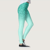 Leggings Parties scintillant fausse turquoise ombre (Droite)