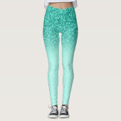 Leggings Parties scintillant fausse turquoise ombre (Devant)