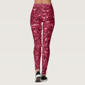 Leggings Parties scintillant faux brillant rose foncé magen (Dos)