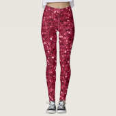 Leggings Parties scintillant faux brillant rose foncé magen (Devant)