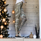 Leggings Parties scintillant festive marbre or beige monogr
