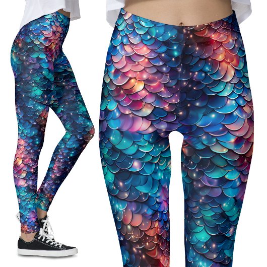 Leggings Parties scintillant Galaxy Scales de sirène célest