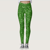 Leggings Parties scintillant Glam Verte Flamme St. Patrick' (Devant)