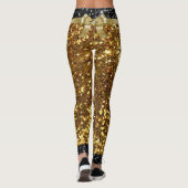 Leggings Parties scintillant Gold et Black Faux (Dos)