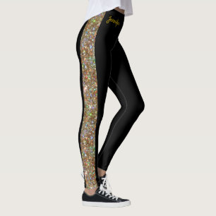 Leggings Parties scintillant Gold Faux sur les pantalons de