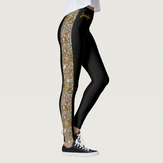 Leggings Parties scintillant Gold Faux sur les pantalons de (Droite)
