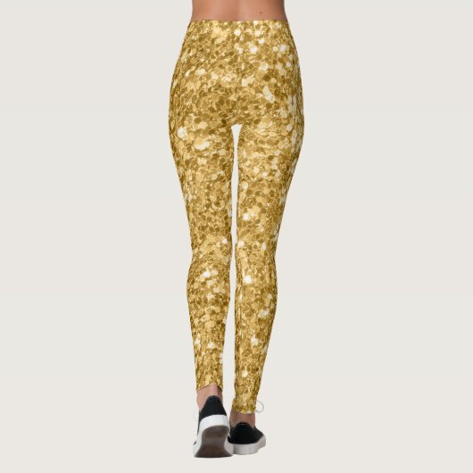 Leggings Parties scintillant Gold Tones Texture Imprimer (Dos)