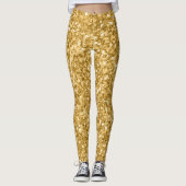 Leggings Parties scintillant Gold Tones Texture Imprimer (Devant)