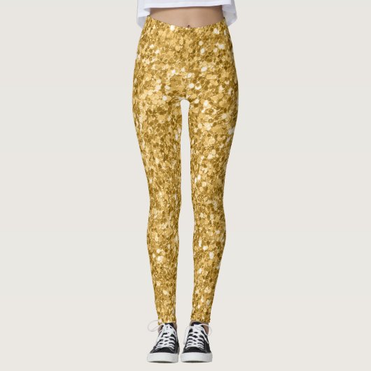 Leggings Parties scintillant Gold Tones Texture Imprimer (Devant)