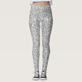 Leggings Parties scintillant gris argenté brillant noir bla (Devant)