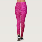 Leggings Parties scintillant magenta rose pâle personnalisé (Dos)