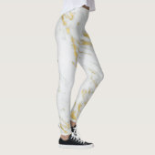 Leggings Parties scintillant Marbre blanc en or tacheté (Droite)
