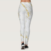Leggings Parties scintillant Marbre blanc en or tacheté (Dos)