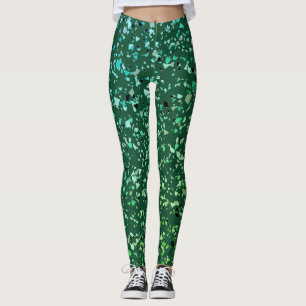 Leggings Parties scintillant marbre vert confetti dégradé m