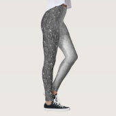 Leggings Parties scintillant métalliques noires et blanches (Droite)