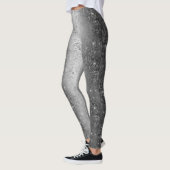 Leggings Parties scintillant métalliques noires et blanches (Gauche)